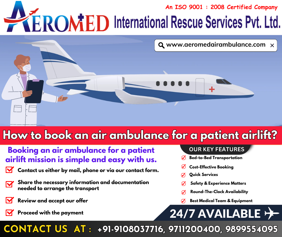 Get First-Class Medical Care by Aeromed Air Ambulance Service in Chennai 